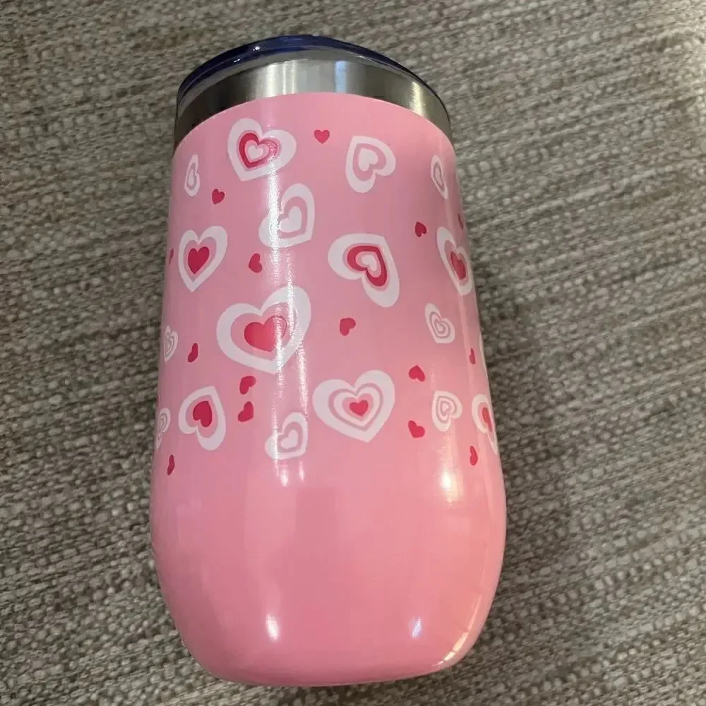 Pink small tumbler with hearts